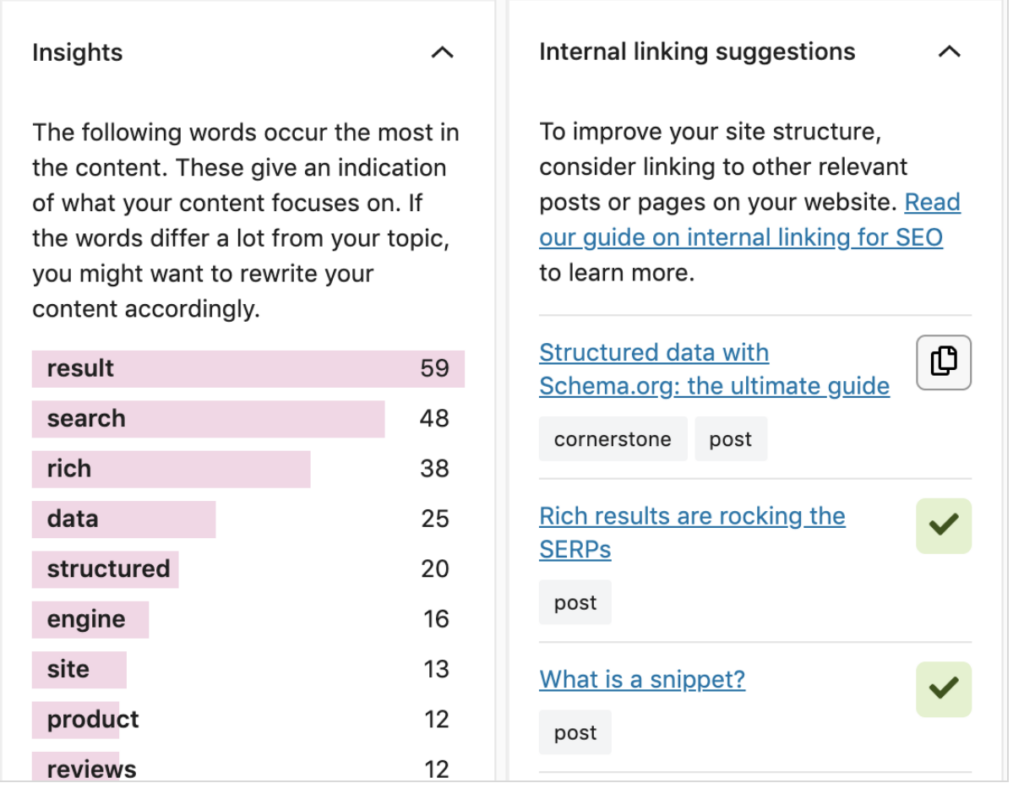 Yoast Internal Linking