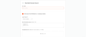 Screenshot of the bulk domain finder tool in Hunter.io.