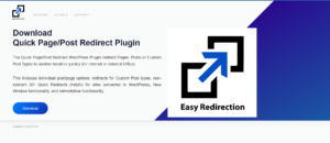 Screenshot of the Quick Page/Post Redirect plugin homepage.
