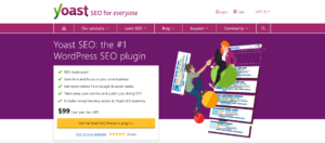 Screenshot of the Yoast SEO homepage.