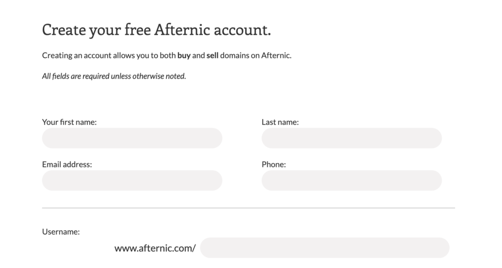 pricing and fees for afternic services