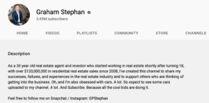YouTube finance influencer, Graham Stephan, has a perfect bio. 