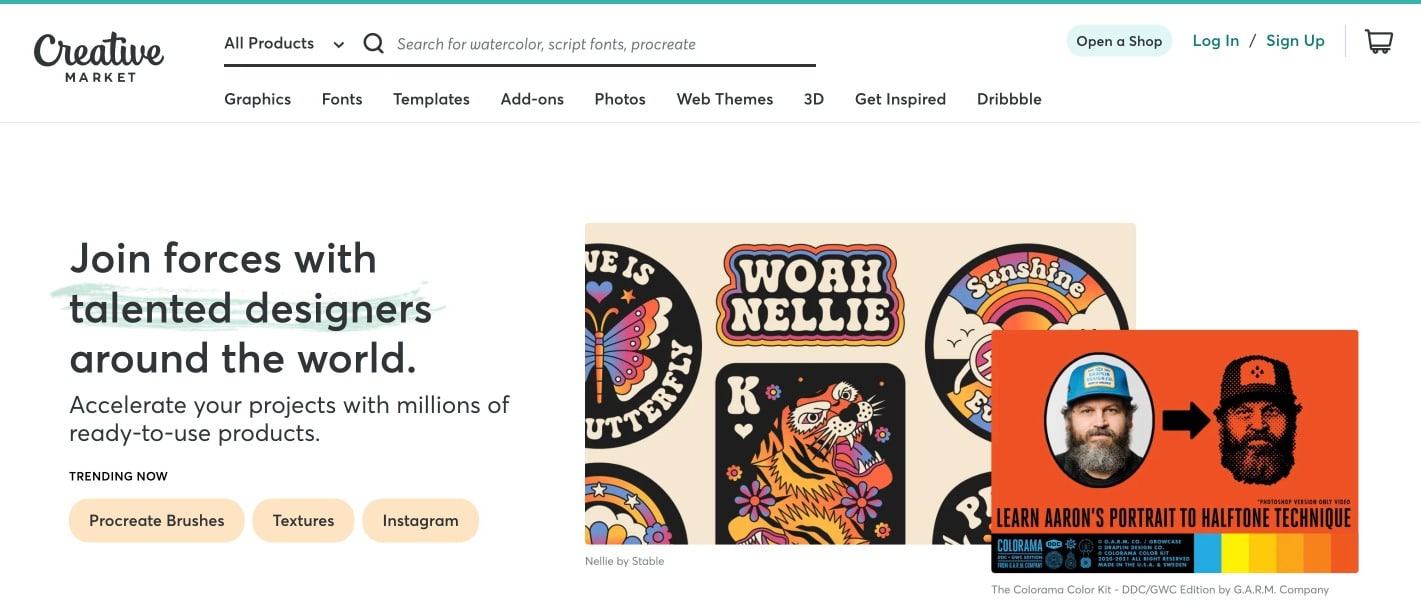 Sell art online with creative market