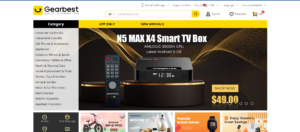 Screenshot of the Gearbest website.