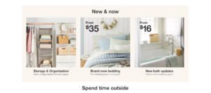 Screenshot of the target homepage.