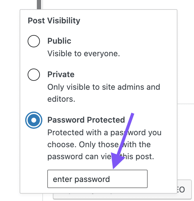 Password protect WordPress pages