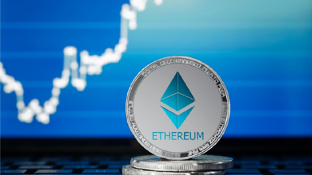 Ethereum logo on coin