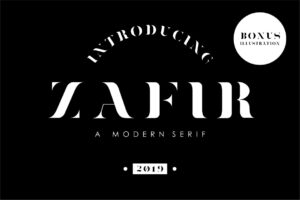 Picture of the Zafir serif font for WordPress.