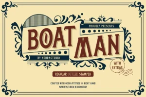 Picture of the Boat Man font for wordpress.