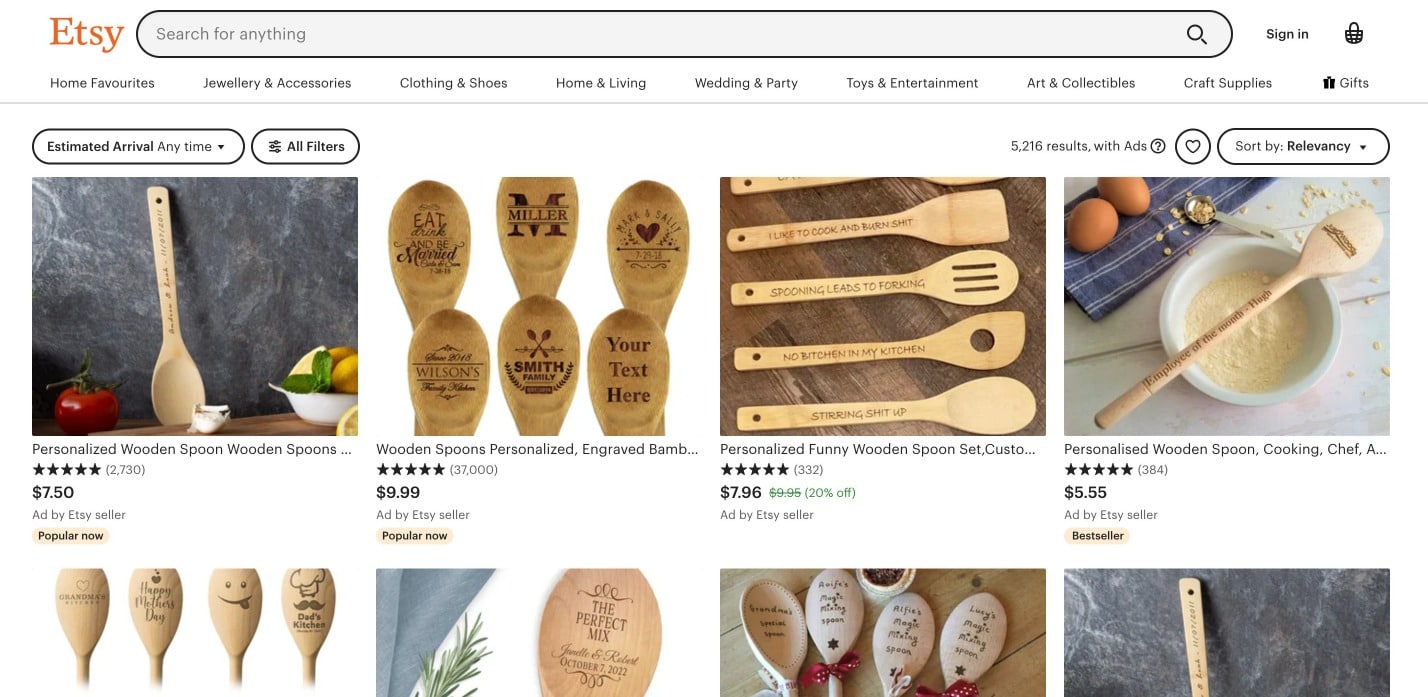 Personalized wooden spoons as part of wooden utility product making in our list of woodworking business ideas