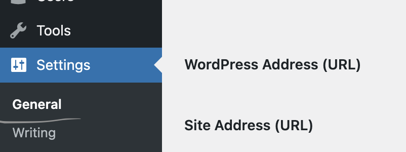 WordPress General settings