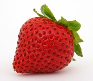 Picture of a strawberry against a white background.