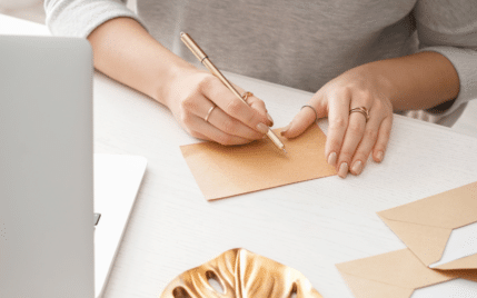 writing envelopes for money.