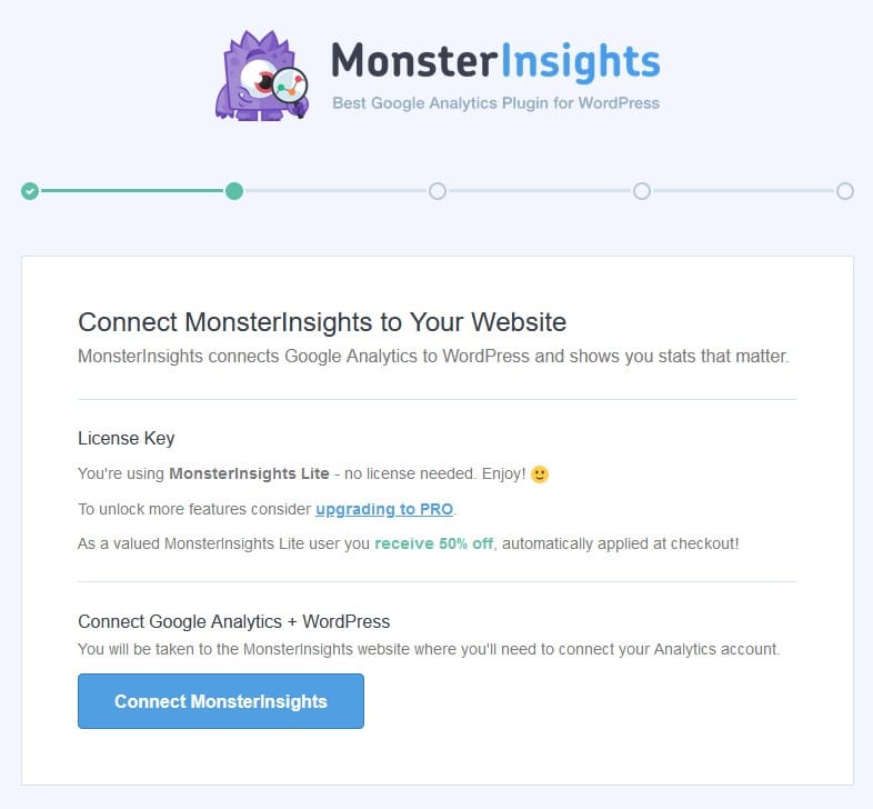 Connect Monsterinsights