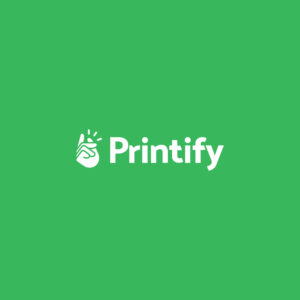 Printify logo against a green background.