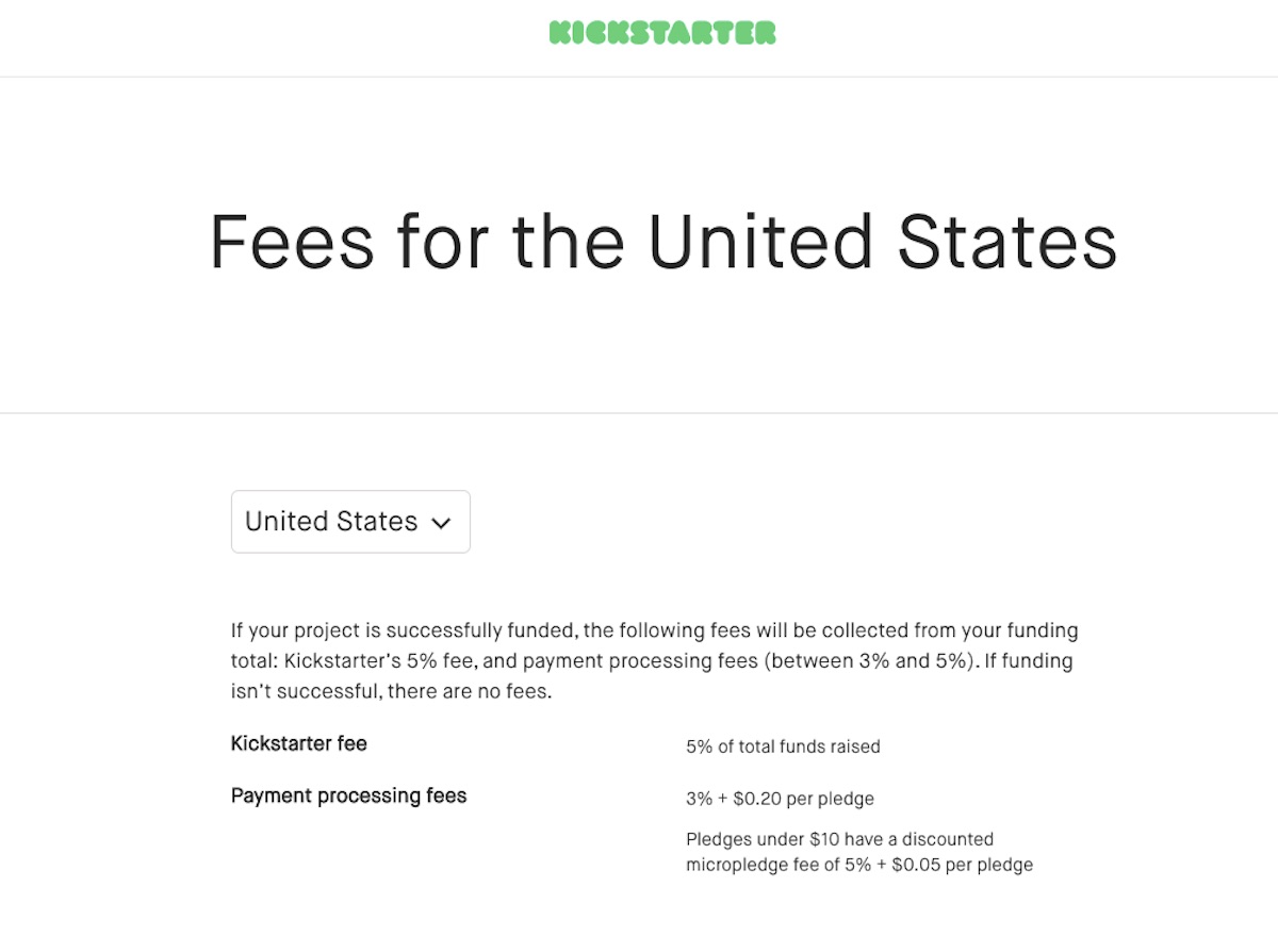 Kickstarter fees