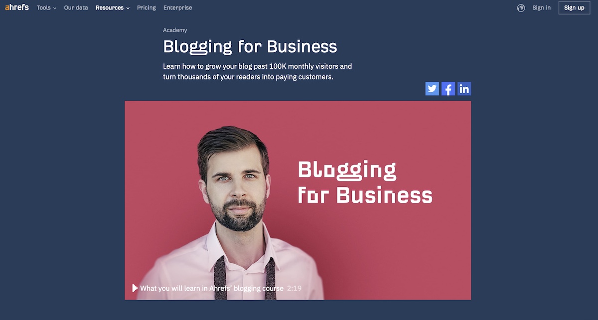 Ahrefs Blogging for Business