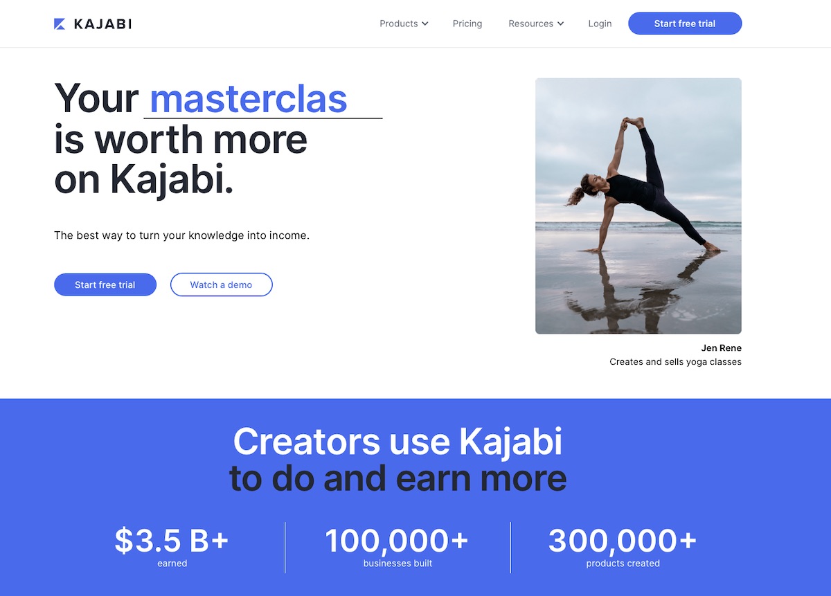 Kajabi landing page