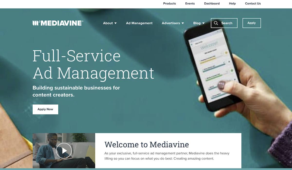 Mediavine Landing page