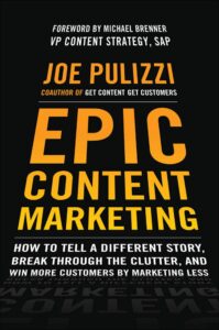 Picture of the book cover of epic content marketing.