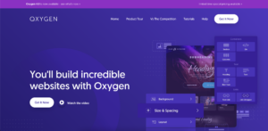 Screenshot of the Oxygen Builder homepage.