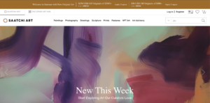 Screenshot of the Saatchi Art homepage.