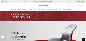 Screenshot of the Saks Fifth Avenue homepage.