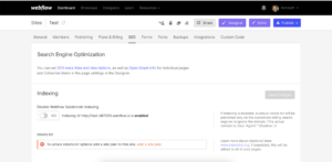 Screenshot of the webflow seo.