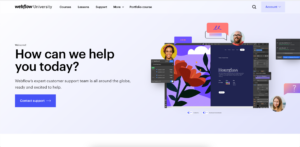 Screenshot of the webflow support.