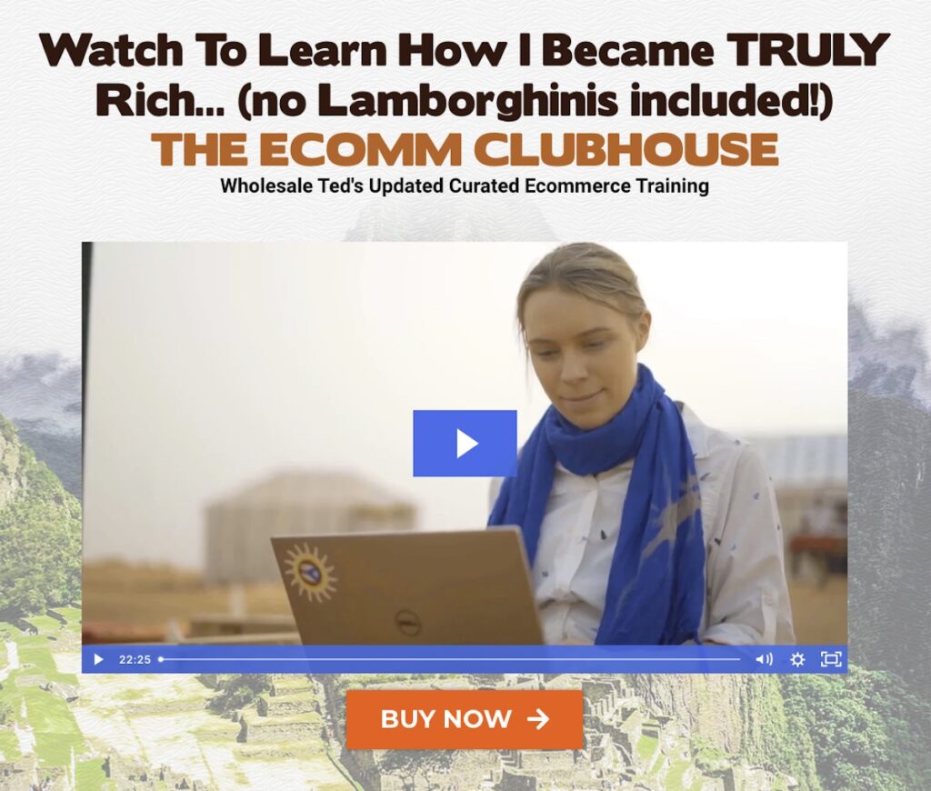 The Ecom Clubhouse landing page