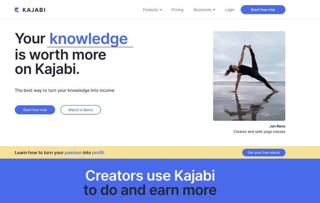Kajabi landing page