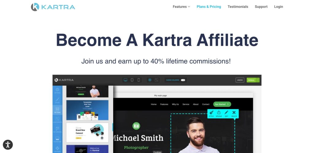 Screenshot of Kartra Affiliate Partners