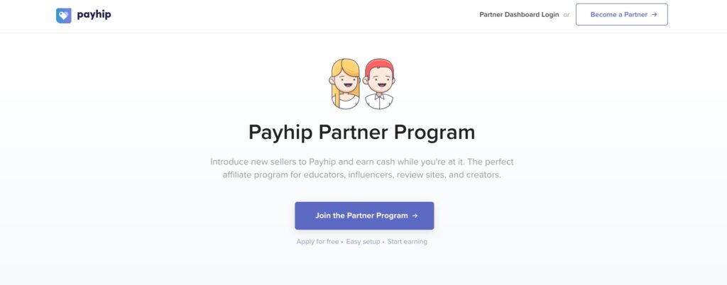 Screenshot of Partner Program Payhip