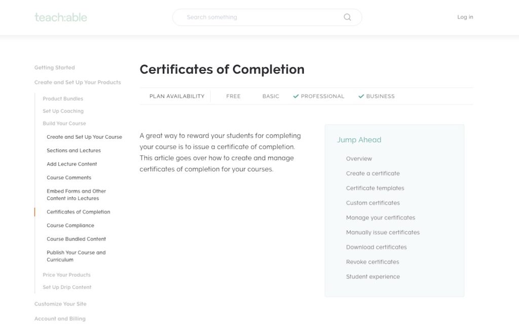 Teachable certificates of completion