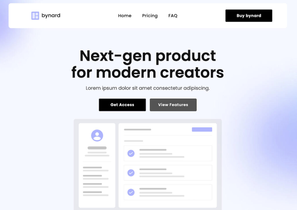 Bynard Next-gen Product template