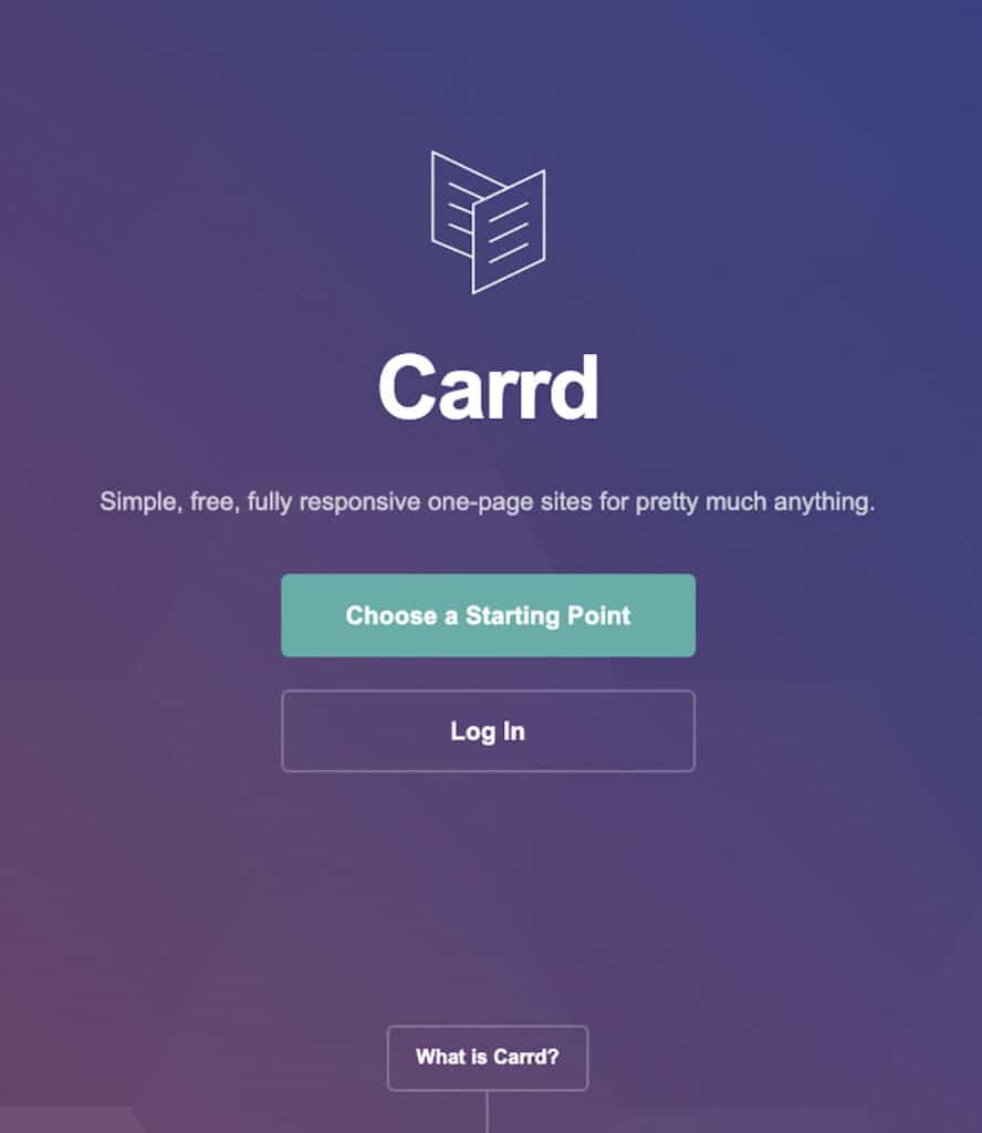 Carrd Landing page