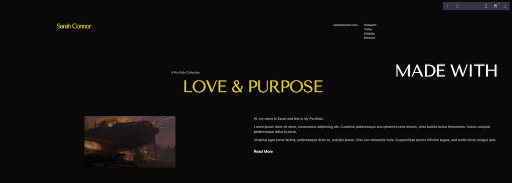 Love & Purpose template with image