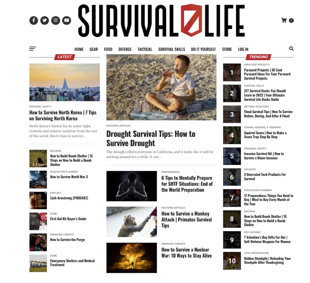 Survival Life Landing page