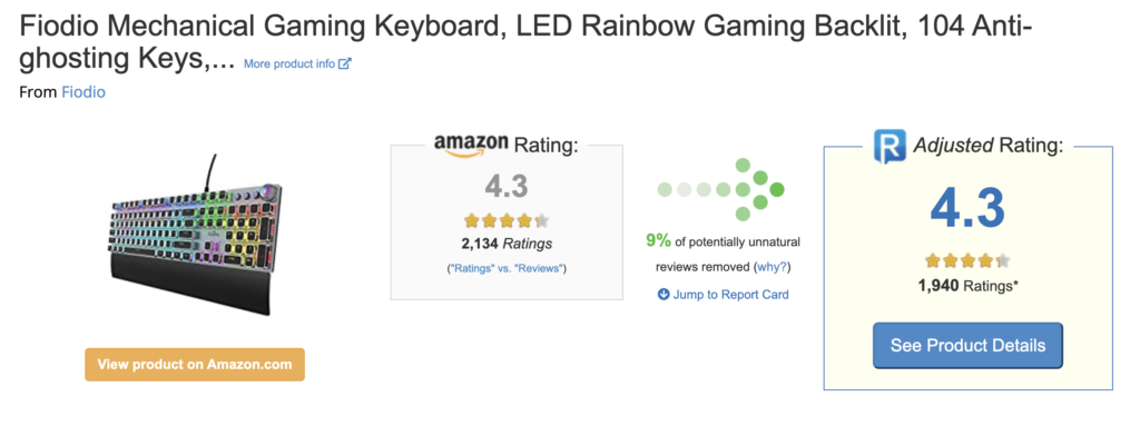 ReviewMeta, one of our Amazon review checkers, analyzes products on Amazon for unnatural and deleted reviews.