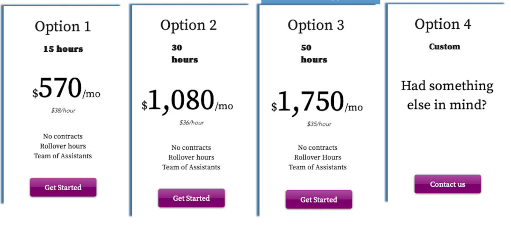 Virtual Assist USA Pricing