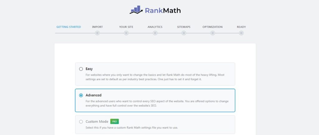 rank math setup
