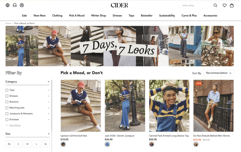 Cider - 7 days 7 looks for Gen Z