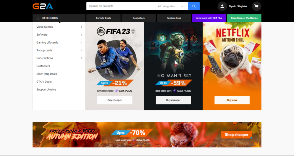 G2A Main Page