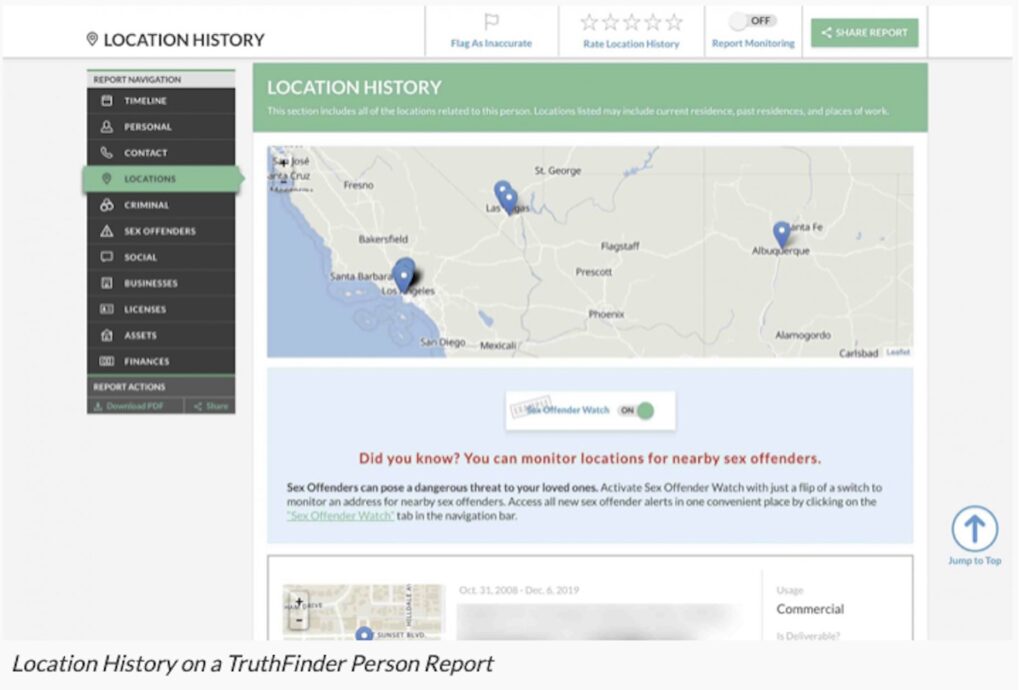 TruthFinder Location