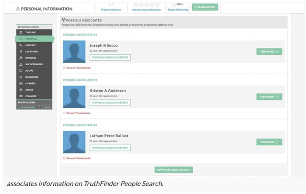 TruthFinder Personal Info