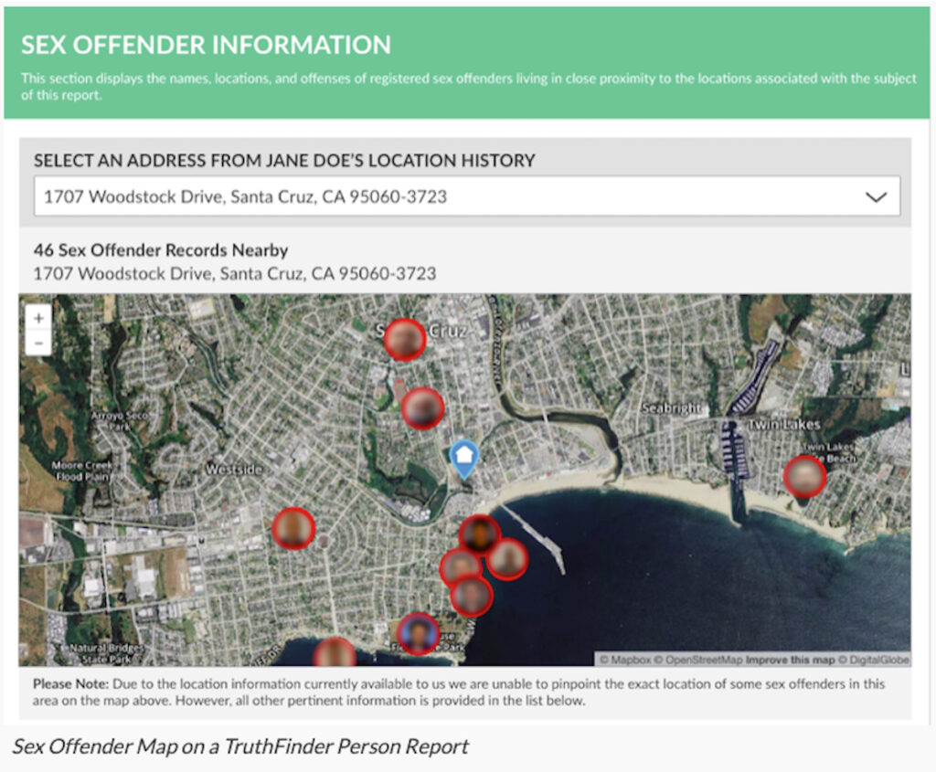 TruthFinder sex offender map 