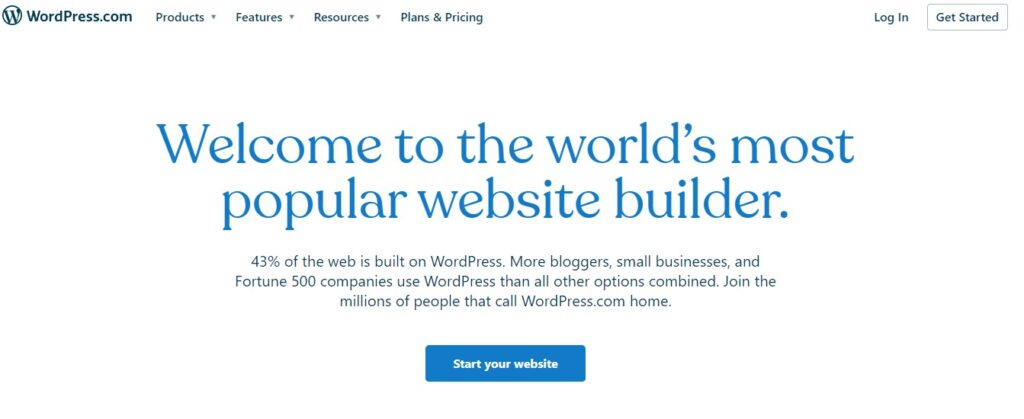 WordPress landing page