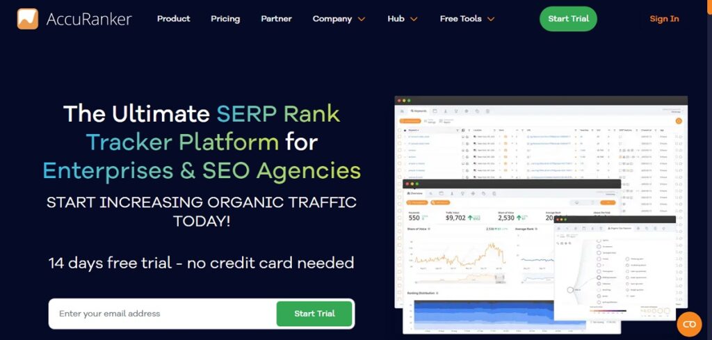 accuranker landing page