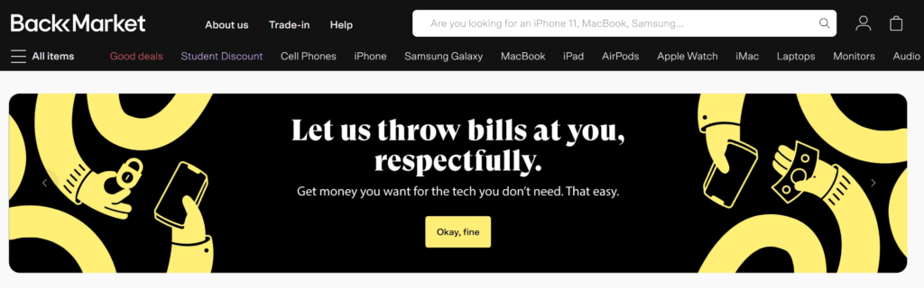 is backmarket legit - homepage screenshot
