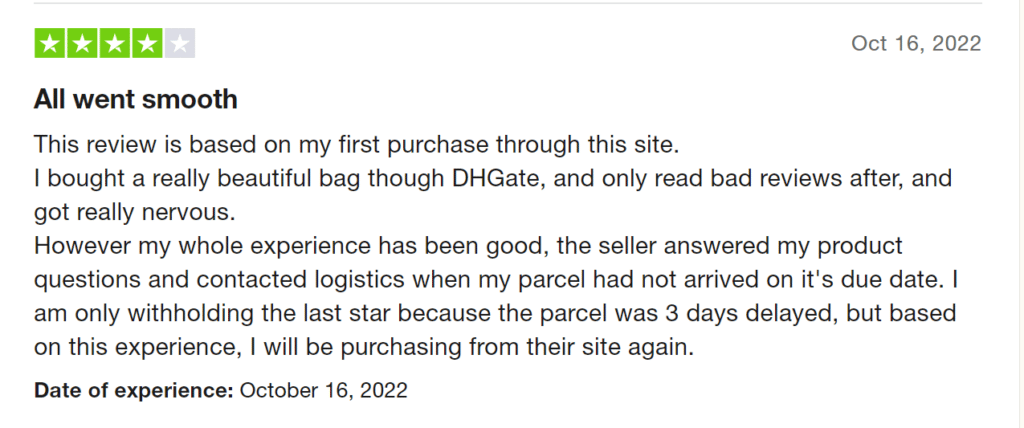 dhgate positive review